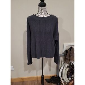 Toad & Co. CHARCOLE Gray Ribbed oversized boxy sweater Women SZ Med casual Norm